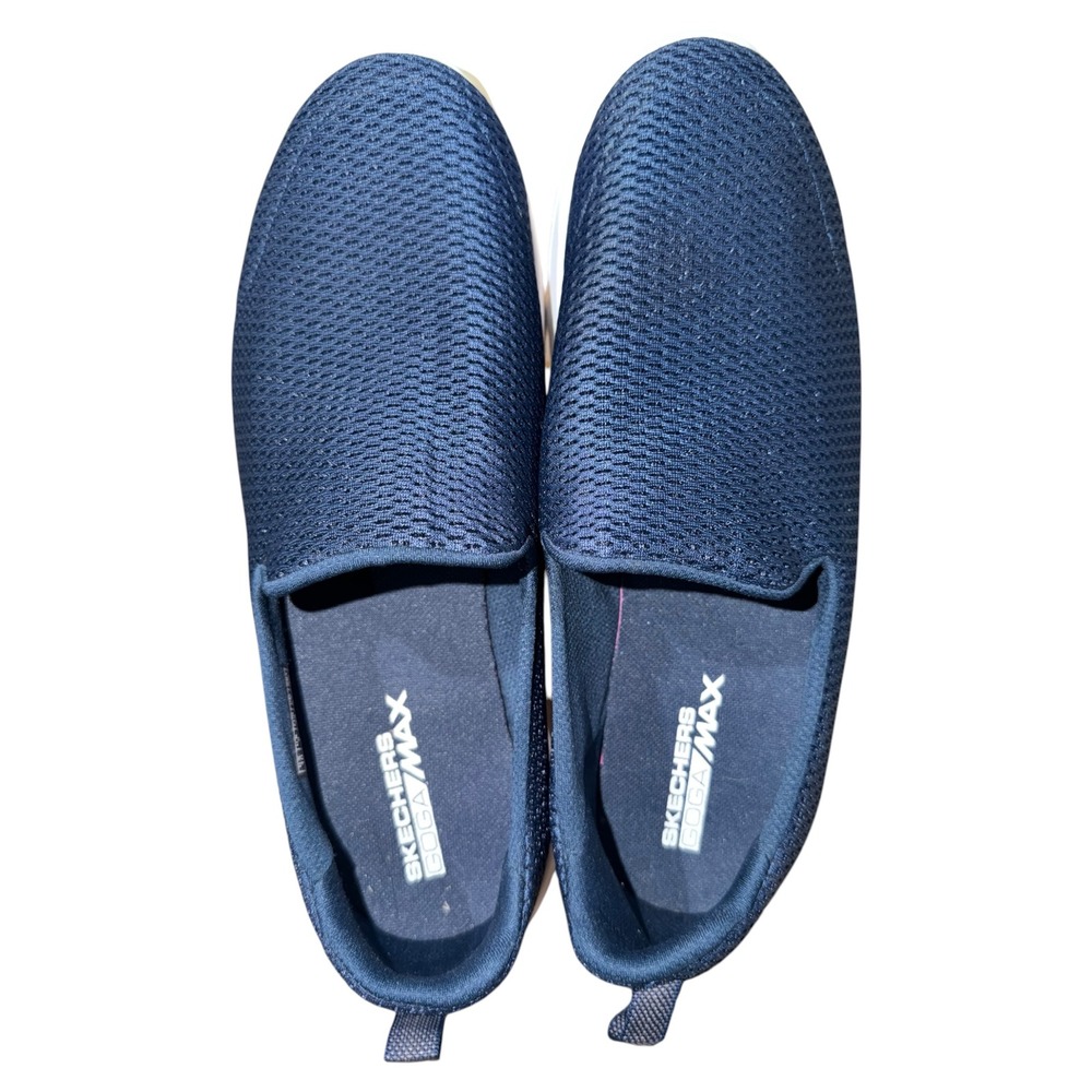 Skechers GOwalk Joy 15600 Womens 10 Navy White Goga Max Slip On Walking Shoes